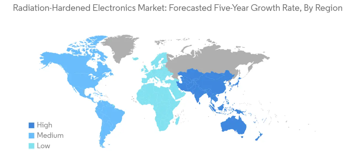 Market Analysis of Radiation Hardened Electronics Market: Forecasted Growth Rate by Region